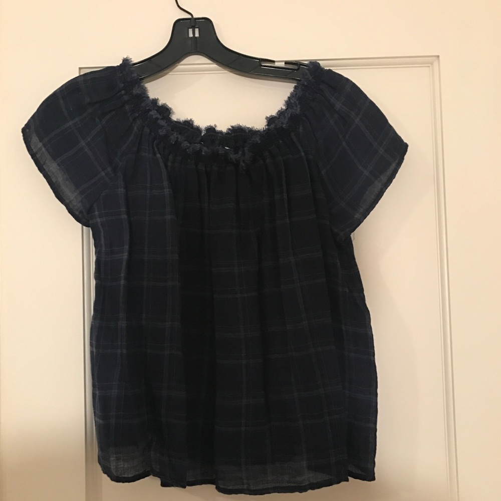 Generation Love Blue Plaid Top